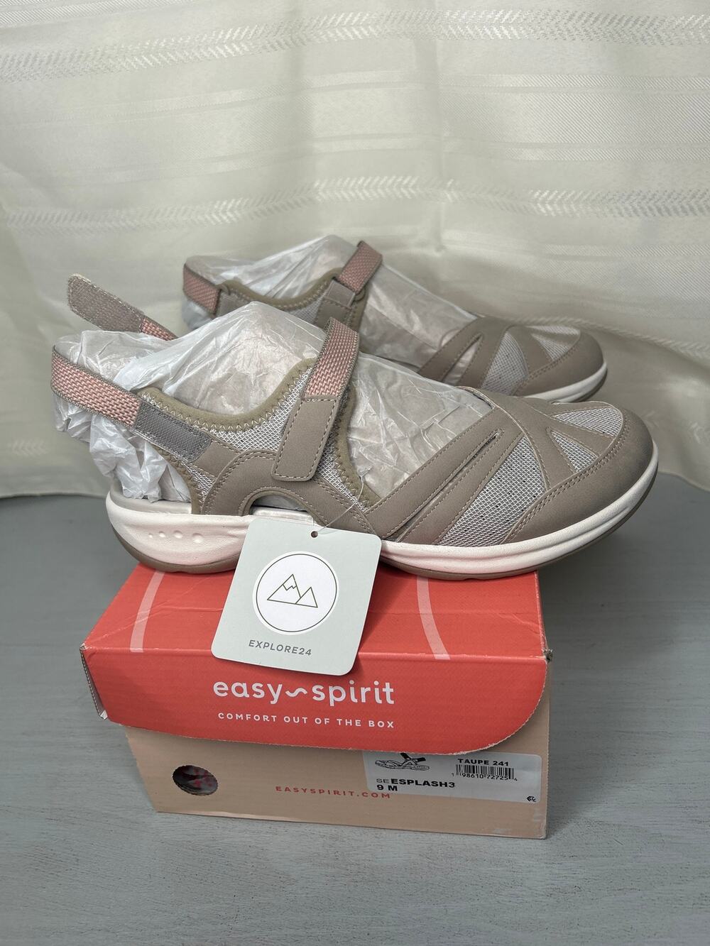 Easy Spirit Esplash Water Resistant Sport Sandals Taupe Womens Size 9M